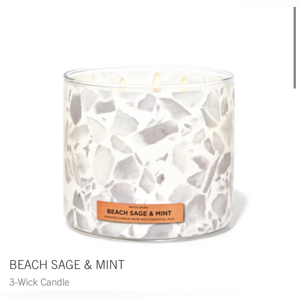 Bath and Body Works White Barn scented candle BEACH SAGE & MINT